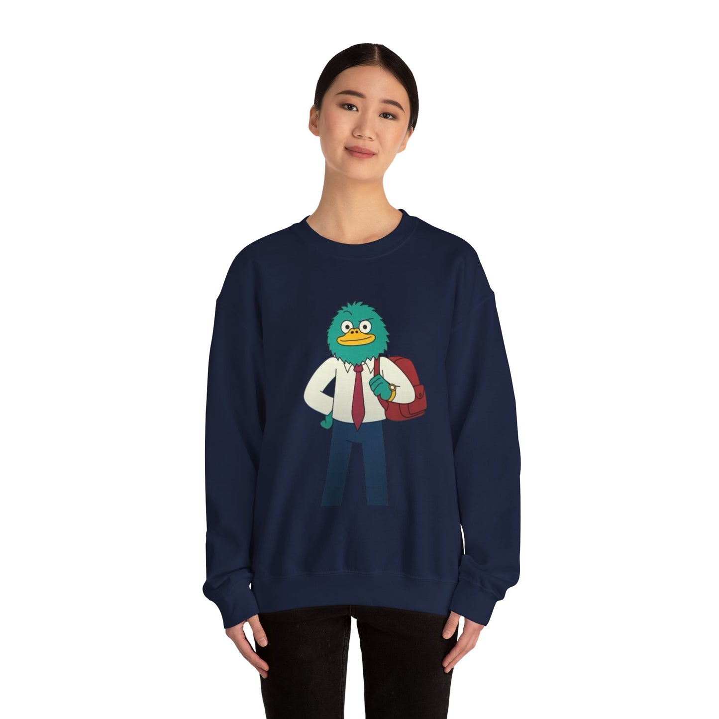 Playful Cartoon Crewneck Sweatshirt - Unisex
