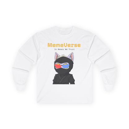 Meme-Themed Long Sleeve Tee, Cozy Graphic Shirt for Meme Lovers, Casual Wear, Gift for Nerds, Stylish Streetwear