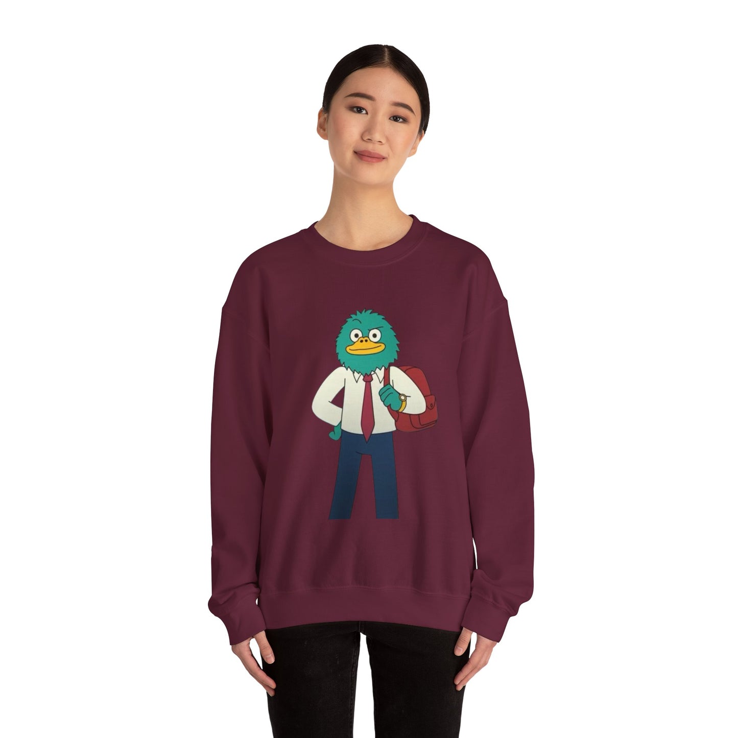 Playful Cartoon Crewneck Sweatshirt - Unisex
